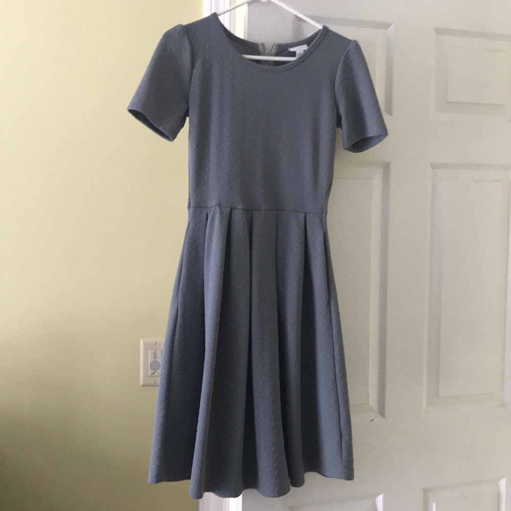 Small gray embossed lularoe Amelia